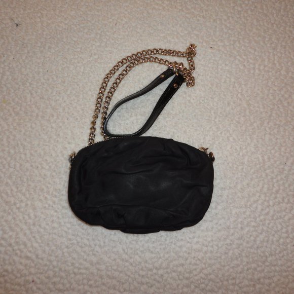 KATE SPADE "Greta" Black Canvas with Silver Chain Small Crossbody Purse - Picture 4 of 8